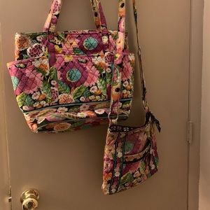 Vera Bradley tote bag and cross body purse